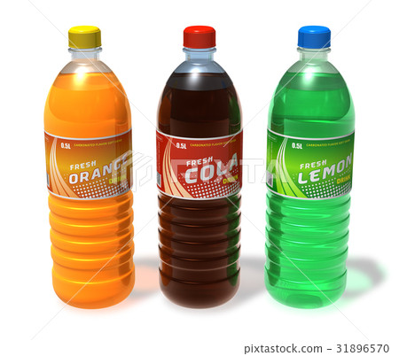 Set of refreshing drinks in plastic bottles Set of refreshing drinks in plastic bottles 31896570
