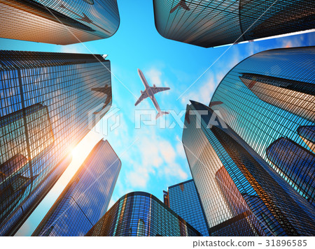 Business district with modern skyscrapers 31896585
