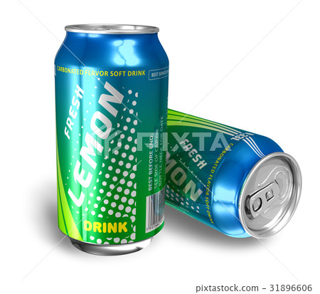 Lemon soda drinks in metal cans Lemon soda drinks in metal cans 31896606