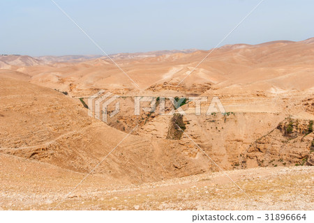 Wadi Qelt in Judean desert around St. George 31896664