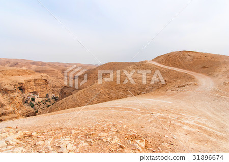 Wadi Qelt in Judean desert around St. George 31896674