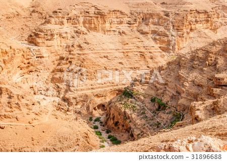 Wadi Qelt in Judean desert around St. George 31896688