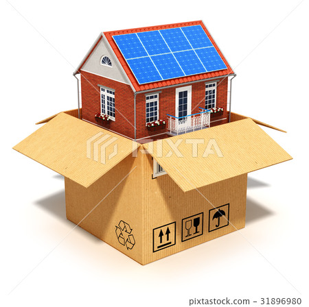 New house in cardboard box New house in cardboard box 31896980
