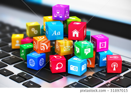 Computer media and internet communication concept 31897015