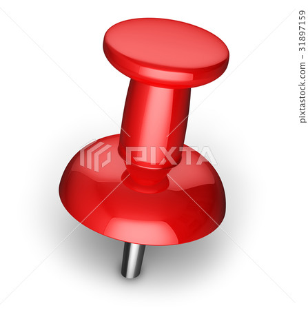Red pushpin 31897159
