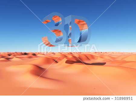 Abbreviation 3D over a sand desert 31898951
