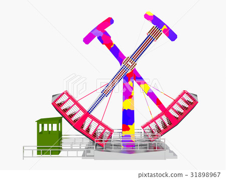 Amusement park ride isolated on white background - Stock Illustration ...