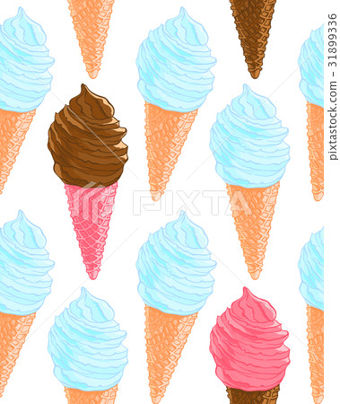 Seamless pattern with vanilla, pink and chocolate Seamless pattern with vanilla, pink and chocolate 31899336