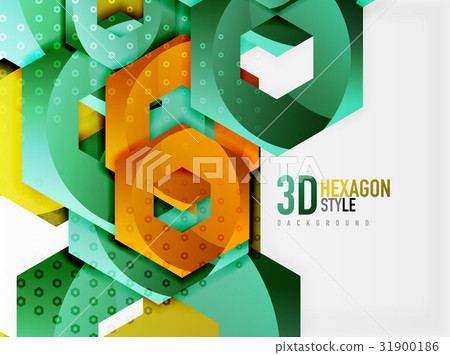 Vector 3d hexagon background Vector 3d hexagon background 31900186