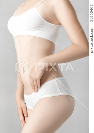 Perfect sports body of woman in white lingerie 31900468