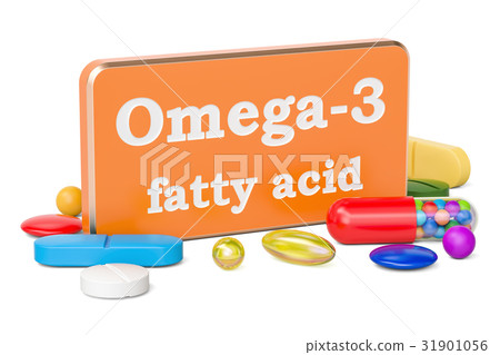 Vitamin Omega-3 concept, 3D rendering Vitamin Omega-3 concept, 3D rendering 31901056