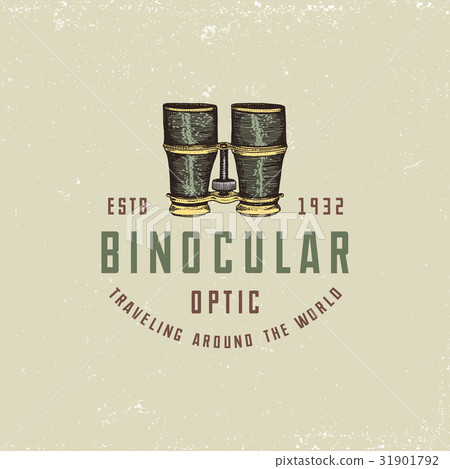Binocular logo emblem or label monocular vintage Binocular logo emblem or label monocular vintage 31901792