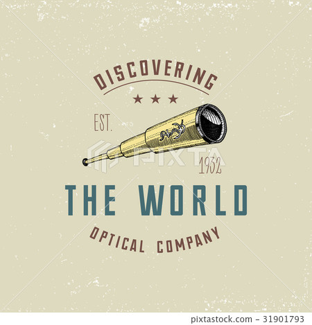 Binocular logo emblem or label astronomical Binocular logo emblem or label astronomical 31901793
