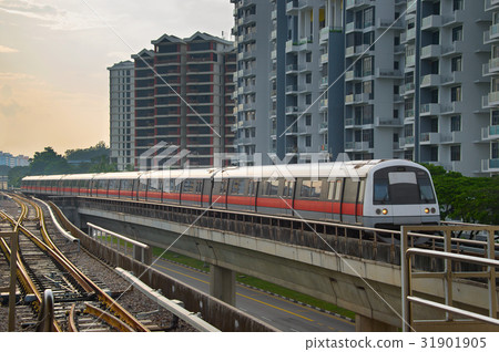 Singapore metro train outdoor 31901905