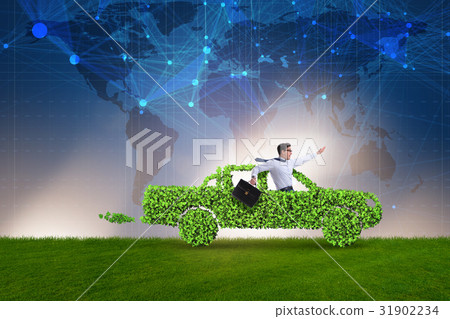 Electric car concept in green environment concept Electric car concept in green environment concept 31902234