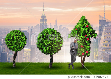 Businessman in sustainable green development Businessman in sustainable green development 31902375
