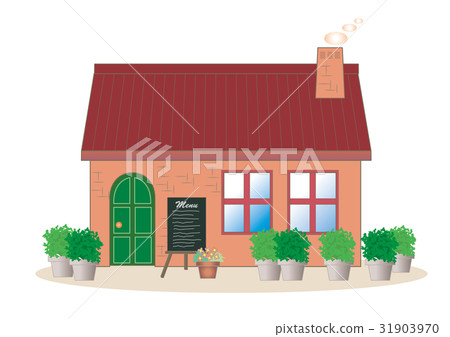 Fashionable restaurant building and menu board 31903970