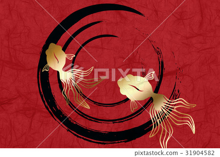 Horizontal goldfish swimming 31904582