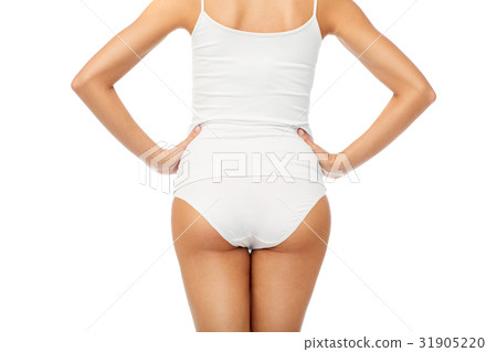 close up of woman body in white underwear close up of woman body in white underwear 31905220