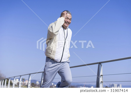 Men jogging Men jogging 31907414