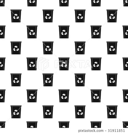 Trash bin with recycle symbol pattern vector 31911851