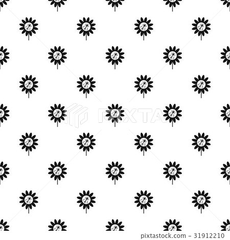 Bee on flower pattern vector 31912210