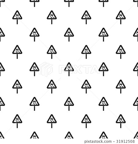 Slippery when wet road sign pattern vector Slippery when wet road sign pattern vector 31912508