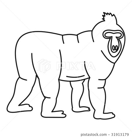 Monkey icon, outline style 31913179