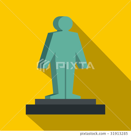 3d model of a man icon, flat style 31913285
