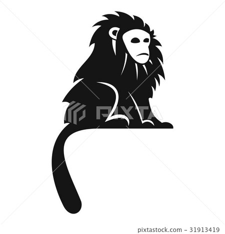 Hairy monkey icon, simple style 31913419