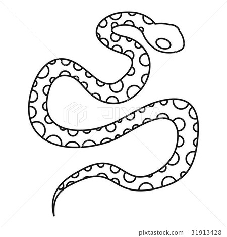 Python snake icon, outline style - Stock Illustration [31913428] - PIXTA