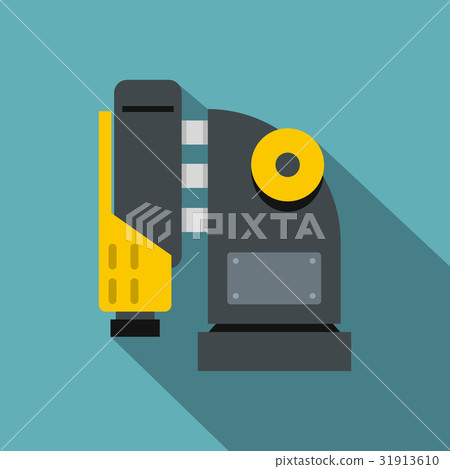 Pneumatic hammer machine icon, flat style Pneumatic hammer machine icon, flat style 31913610