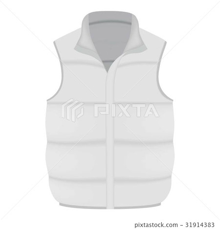 Back of white warm vest mockup, realistic style 31914383