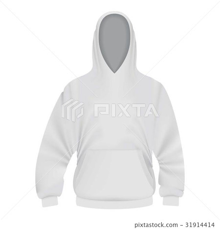 White hoodie mockup, realistic style 31914414