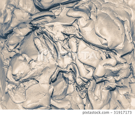 Old vintage style. Wet white clay closeup 31917173