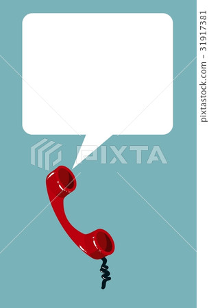 Telephone handset with talk bubble. 31917381