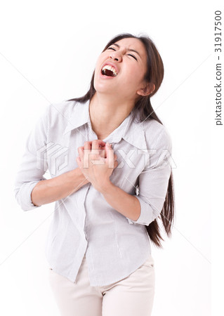 woman suffering from chest pain, heart attack woman suffering from chest pain, heart attack 31917500