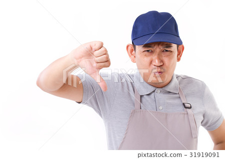 worker, employer with thumb down hand gesture 31919091