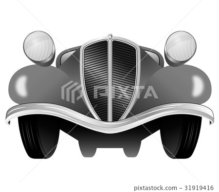 Vintage model of the car from the front view 31919416