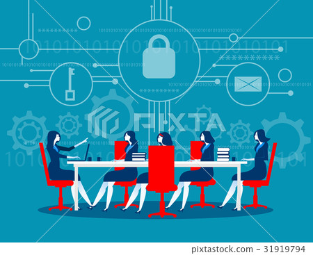 Cyber security. Business meeting security.  31919794
