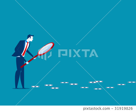 Businessman following trail of money. Businessman following trail of money. 31919826