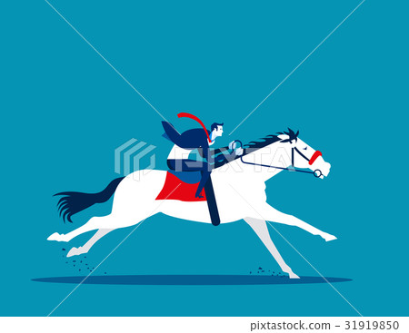 Businessman ride a horse.  31919850
