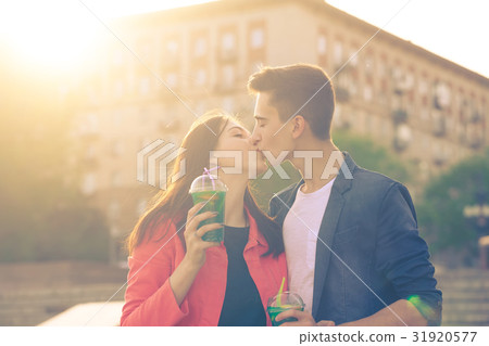 Adolescents in love on a date 31920577