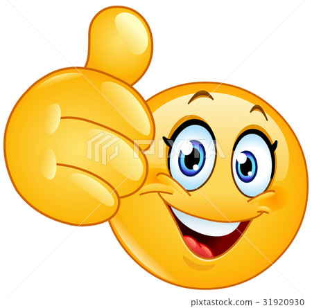 Thumb up female emoticon - Stock Illustration [31920930] - PIXTA