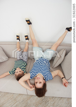 A young mother and son having fun together A young mother and son having fun together 31922005