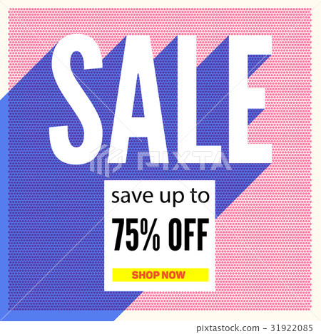 Halftone sale poster on backdrop from color dots 31922085