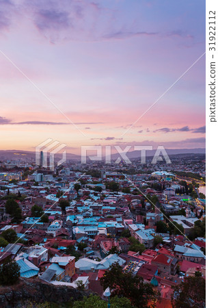 Sunset panorama view of Tbilisi,capital of Georgia 31922112