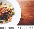 The picture of fusilli and bolognese sauce. 31922468