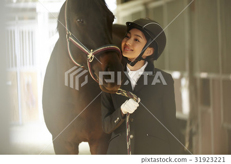 Horse riding club horse and woman 31923221
