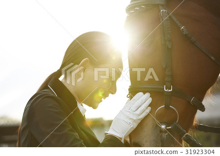 Horse riding club horse and female skin ship Horse riding club horse and female skin ship 31923304